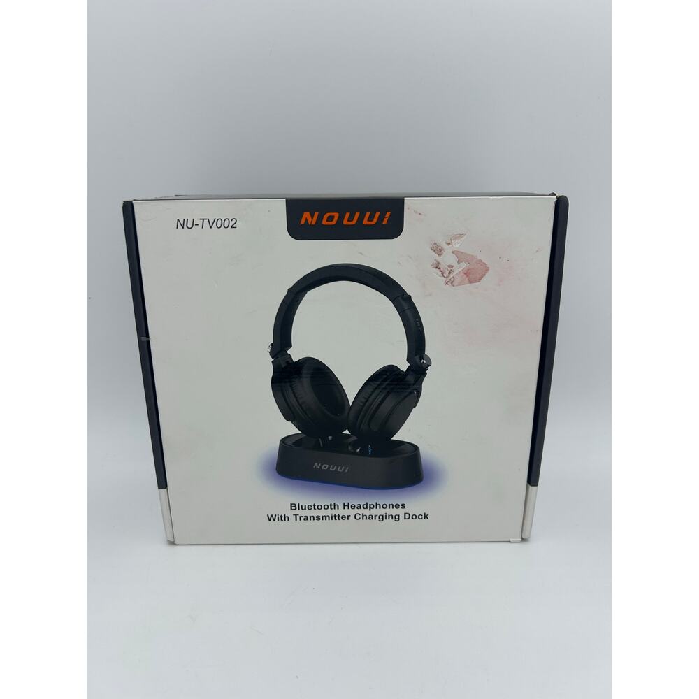 Bluetooth TV Headphones w/ Transmitter Charging Dock Wireless NOUUI NU-TV002 New